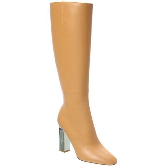 Michael Kors Carly Runway Leather Knee-High Boot, Brown - Picture 1 of 5